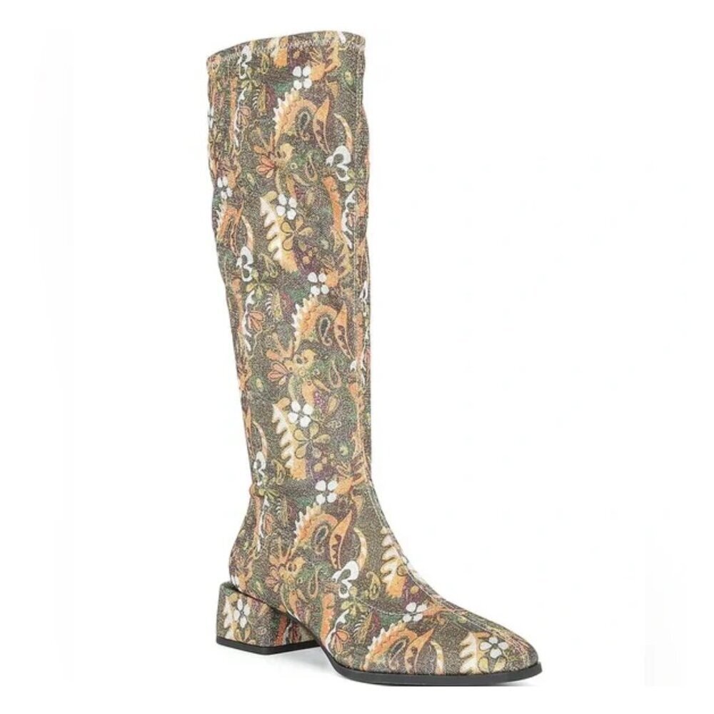 NEW Chelsea & Violet Zayla Shimmer Floral Print Tall Boots